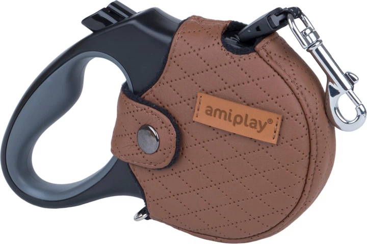 Автоматичний повідець для собак Amiplay Infini з корпусом New York XL 500 см Коричневий (5907563271951) - зображення 2
