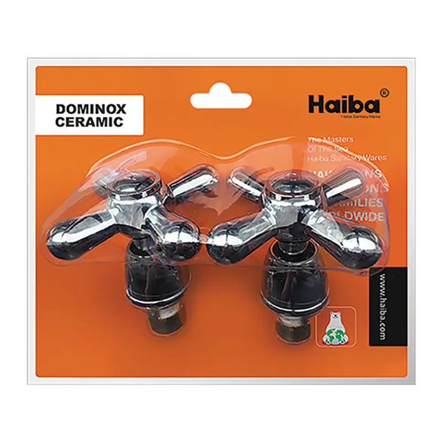 Ручки для смесителя с кран буксами (пара) HAIBA DOMINOX (керамика) (HB0576) - изображение 2