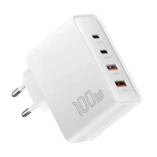 Сетевое зарядное устройство Essager 100W GaN 4 Travel Charger 2 Type-C + 2 Type-A White (ES-CD37) - Фото 2 Сетевое зарядное устройство Essager 100W GaN 4 Travel Charger 2 Type-C + 2 Type-A White (ES-CD37) - изображение 2
