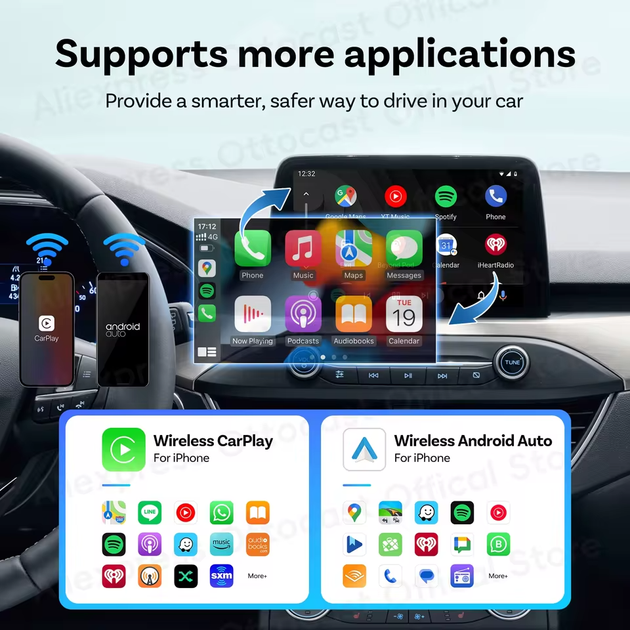 Беспроводной CarPlay/Android Auto адаптер для авто, OTTOCAST MINI 2025 - изображение 4