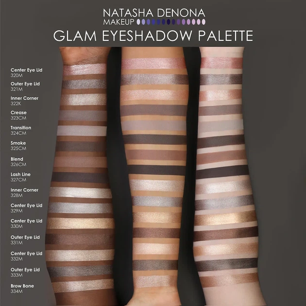 Палетка теней Natasha Denona Glam Eyeshadow Palette 15 оттенков 19.2 г - изображение 3