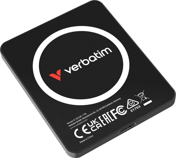 SSD диск Verbatim SnapBack Ultra Slim 1TB M.2 USB 3.2 Gen 2x2 Type-C Black (023942323365) - зображення 3