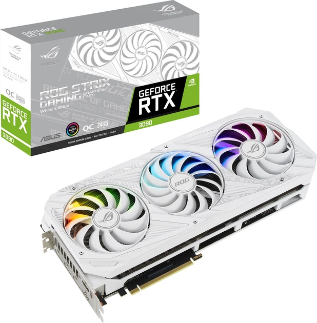 Видеокарта GeForce RTX 3090 24GB Asus ROG Strix OC White (ROG