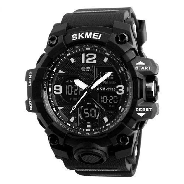 Наручний годинник Skmei 1155B Total Black (Dual Movement, Ana-Digi, WR 50m, Stealth) - Фото 1 Наручний годинник Skmei 1155B Total Black (Dual Movement, Ana-Digi, WR 50m, Stealth) - зображення 1