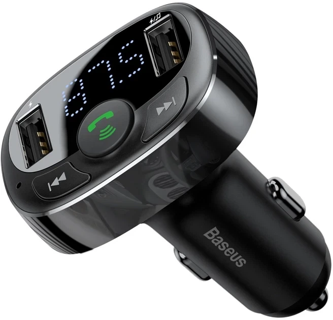 FM-модулятор Baseus FM Launcher S-09A (Bluetooth / 2xUSB / Hands-Free) Black - Фото 1 FM-модулятор Baseus FM Launcher S-09A (Bluetooth / 2xUSB / Hands-Free) Black - изображение 1