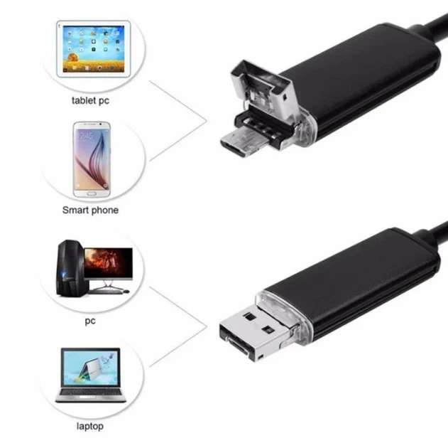 Камера-эндоскоп компактная No Brand Android and PC Endoscope USB-гибкая 5 м (2104123515) - изображение 7