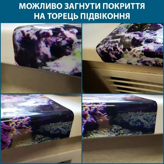 Покриття силіконове для підвіконня, м'яке скло з фотопринтом під Біло-синій мармур із золотом, 1,2 мм (600х1600)(ПО-6-s_tx331) - зображення 6
