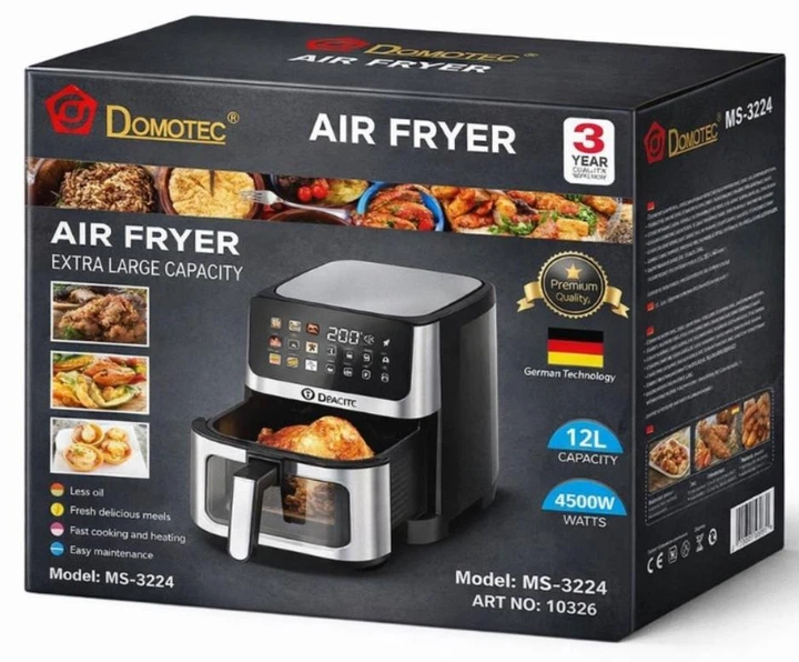 Аэрогриль Domoteс MS-3224 4500 Вт 12л с регулировкой температуры Black-Silver (10326) - изображение 6