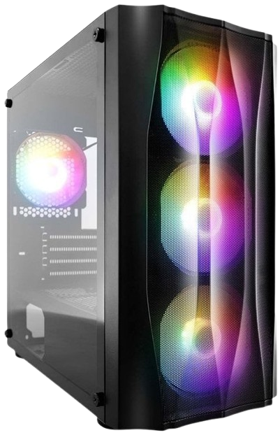 Корпус 1stPlayer X3-M-BK-4F1 RGB Black - зображення 2