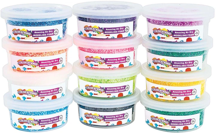Zestaw masy plastycznej Colorations Colored Foam Clay 12 szt CHMODFOA (5710903614611) - obraz 2