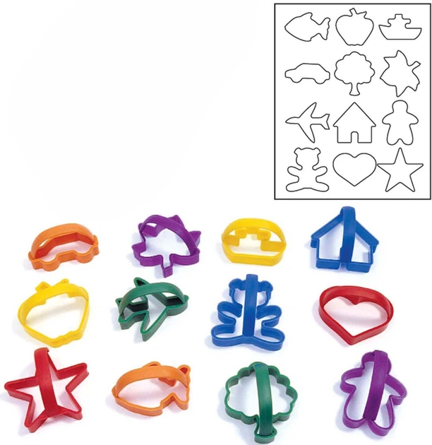 Zestaw form do modelowania Colorations Easy Grip Clay Shapes 12 szt EGCUTTER (5710903613874) - obraz 2