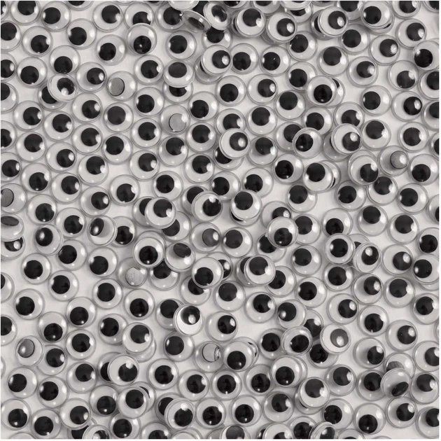 Zestaw akcesoriów Colorations Black Self-Adhesive Wiggle Eyes 1000 szt CHEYE2EY (5710903624184) - obraz 2