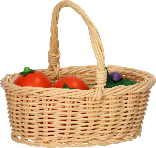 Набір для гри Lobbes фрукти в кошику для пікніка дерев'яний 7510177 (3800966033770) - зображення 3