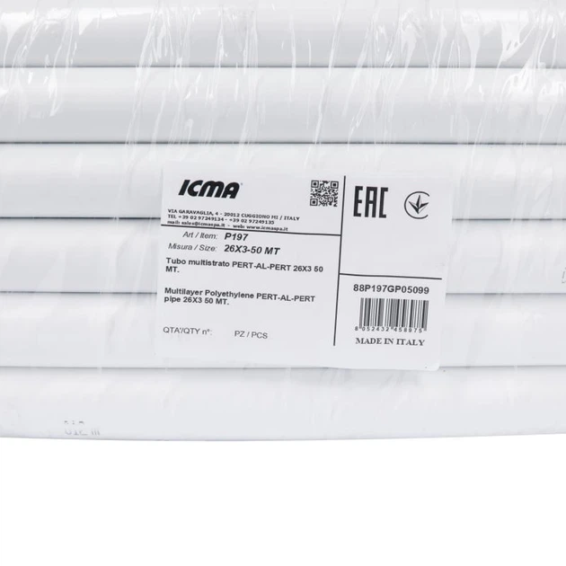 Труба PE-AL-PERT Icma 26х3 мм, 50 м №P199 - Фото 6 Труба PE-AL-PERT Icma 26х3 мм, 50 м №P199 - зображення 6