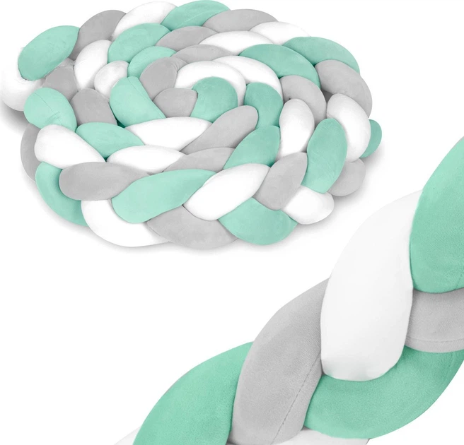 Otulacz do łóżeczka Ricokids 3 m Miętowo-Szary (5908220476481) - obraz 2