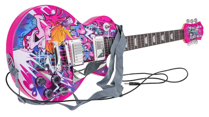 Gitara elektryczna dziecięca z wzmacniaczem Rock Różowa (5903864971354) - obraz 2