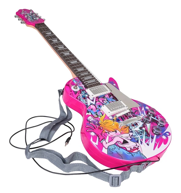 Gitara elektryczna dziecięca z wzmacniaczem Rock Różowa (5903864971354) - obraz 3