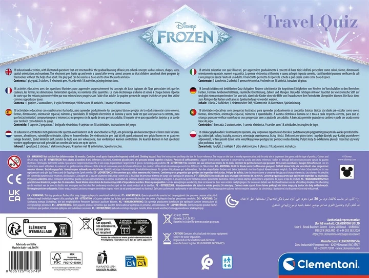 Настільна гра Clementoni Travel Quiz Frozen (міжнародне видання) (8005125166749) - зображення 3