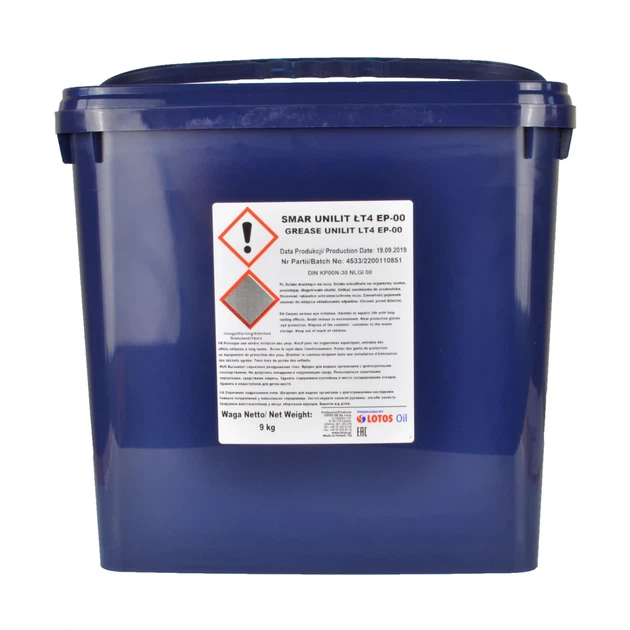 Мастило LOTOS Oil GREASE UNILIT LT4 EP-00 зеленая 9 кг (WR-9K08580-000) - зображення 2
