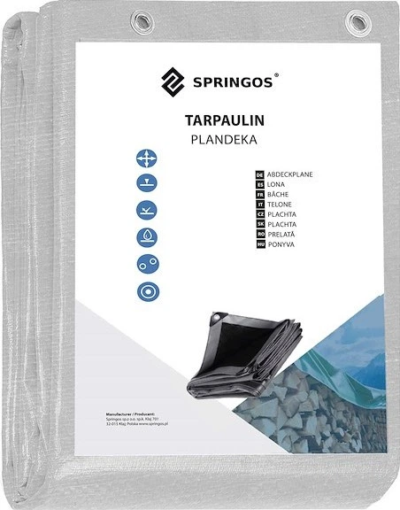 Брезент Springos 4 x 4 м 270 г/м2 Сірий (GA2157) - зображення 12