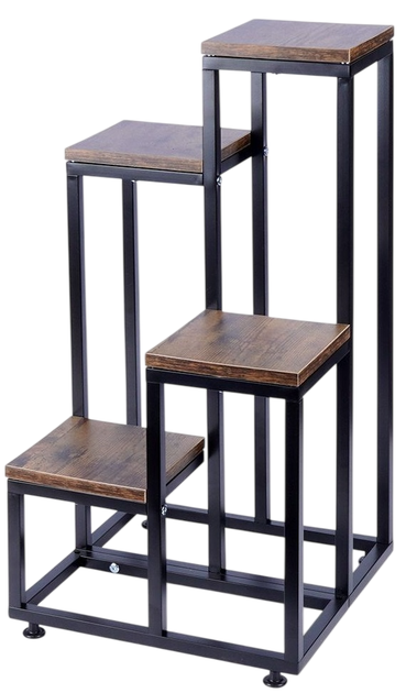 Стійка для квітів металева Vilde 4-рівнева 69 см Коричнева (5904316455507) - зображення 3