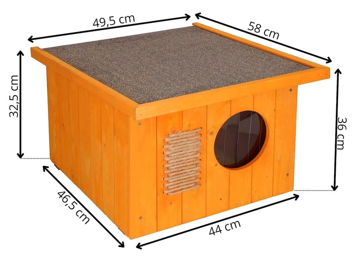 Buda dla psa kota Springos drewniana 58 x 49.5 cm z płaskim dachem (5907719495125) - obraz 4