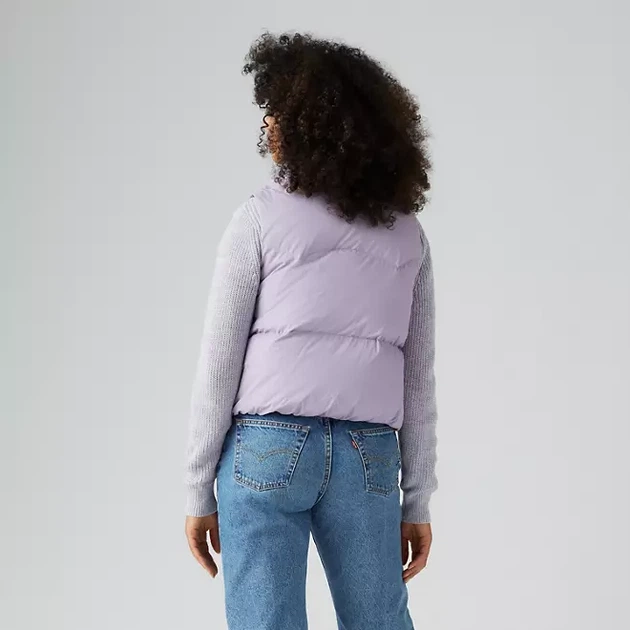 Жіноча пухова жилетка Levis S світло-фіолетова - Фото 3 Жіноча пухова жилетка Levis S світло-фіолетова - зображення 3