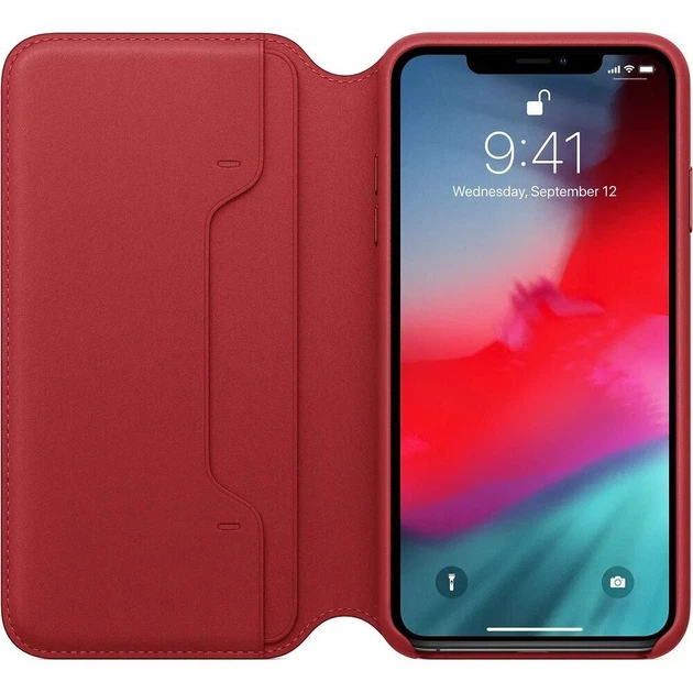 Чохол-книжка Leather Folio для Apple iPhone XS Max (MRX32) Red - зображення 3