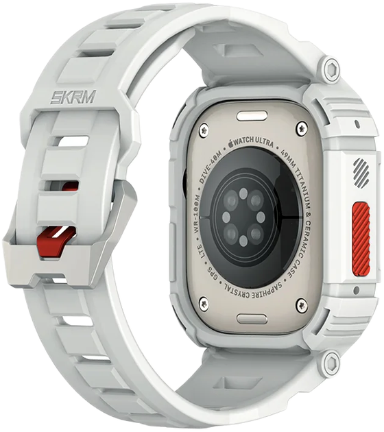 Pasek z etui SkinArma Mecha 2-in-1 do Apple Watch Ultra 49 mm Light Grey (8886461246599) - obraz 3