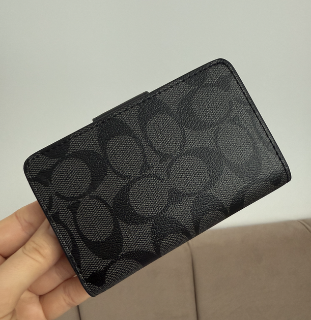 Гаманець coach medium corner zip wallet натуральна шкіра + подарункове пакування - зображення 4