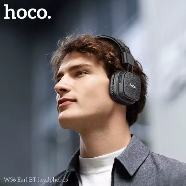 Накладные наушники складные Hoco W56 Earl 28+часов работы BT5.4/AUX/USB Type-C Brown - изображение 8