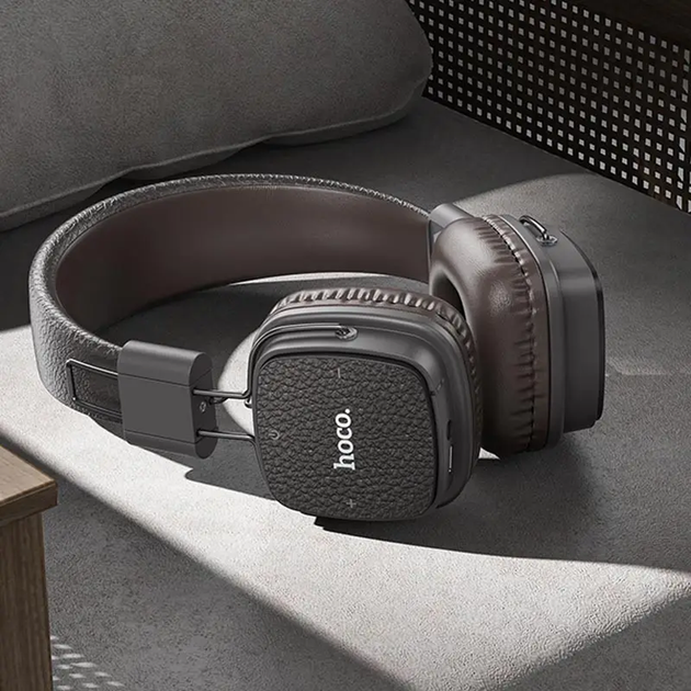 Накладные наушники складные Hoco W56 Earl 28+часов работы BT5.4/AUX/USB Type-C Brown - изображение 4