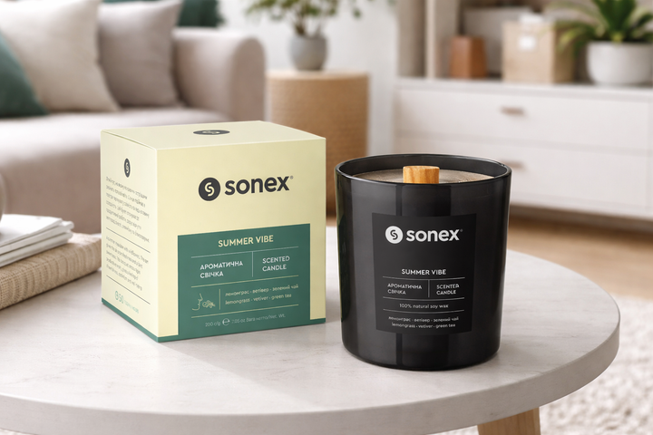 Ароматична свічка Sonex Summer Vibe 50 годин 200 г (SO102485) - Фото 1 Ароматична свічка Sonex Summer Vibe 50 годин 200 г (SO102485) - зображення 1