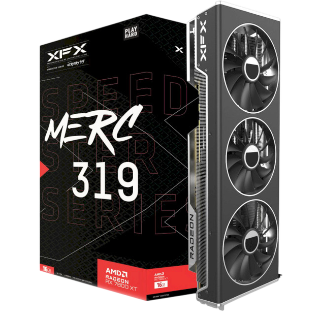 Відеокарта AMD Radeon RX 6900 XT 16GB XFX Speedster MERC 319 Black Gaming (RX-69XTATBD9) Б/В - Фото 1 Відеокарта AMD Radeon RX 6900 XT 16GB XFX Speedster MERC 319 Black Gaming (RX-69XTATBD9) Б/В - изображение 1