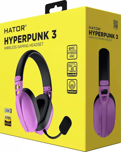 Ігрові навушники Hator Hyperpunk 3 Wireless Hi-Res SyncHUB connection Cyber Violet (ESH19) - зображення 7