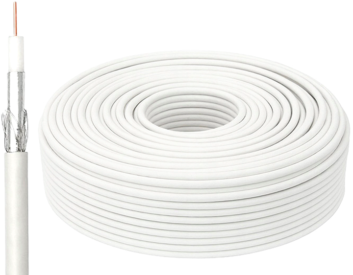 Кабель коаксіальний PROLECH RG6U CU DigiSAT 100 м Білий (5900804063988) - зображення 2
