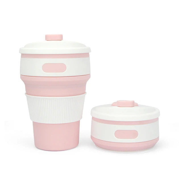 Силіконова складна чашка для кави та чаю Collapsible Coffee Cup 350 ml Rose - Фото 1 Силіконова складна чашка для кави та чаю Collapsible Coffee Cup 350 ml Rose - изображение 1
