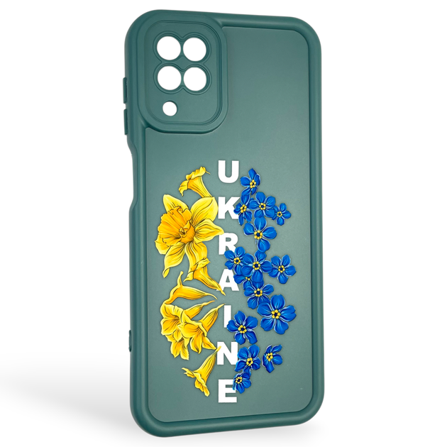 Чохол силіконовий Soft Touch з 3D принтом Україна для Samsung Galaxy M12 (SM-M127F) темно-зелений (Повний захист камери) - Фото 1 Чохол силіконовий Soft Touch з 3D принтом Україна для Samsung Galaxy M12 (SM-M127F) темно-зелений (Повний захист камери) - зображення 1