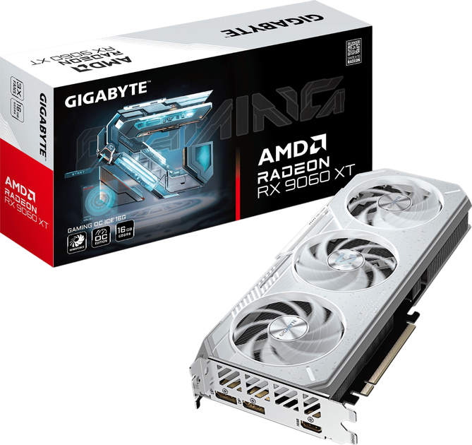 Видеокарта AMD Radeon RX 9060 XT 16GB Gigabyte Gaming OC Ice (GV-R906XGAMINGOCICE-16GD) - Фото 1 Видеокарта AMD Radeon RX 9060 XT 16GB Gigabyte Gaming OC Ice (GV-R906XGAMINGOCICE-16GD) - изображение 1