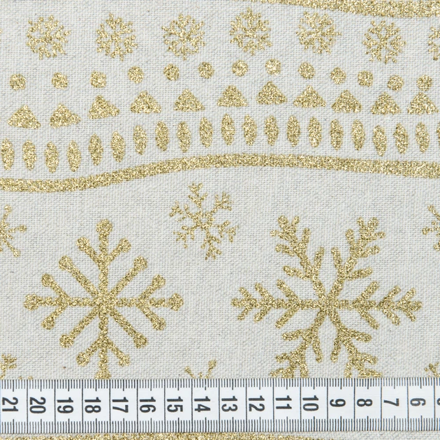 Сет сервировочный Новогодний /Голд снежинки цвет золото 30х45 см (145066) (249г/м.кв32см шт) 174724 - изображение 3