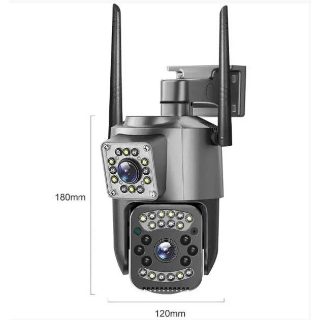 Уличная IP камера 4G/Wi-Fi с двумя линзами SC03 V380pro 4 Mп, Видеокамера с цифровым зумом и микрофоном - изображение 7