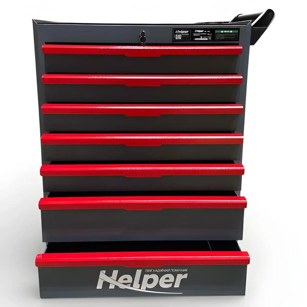 Инструментальный шкаф тележка для инструментов Helper HP-1061 7 ящиков металлическая тумба для СТО на колесах для гаража мастерской хранения инструмента для профессионального и домашнего использования - изображение 3