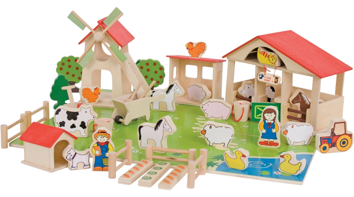 Zestaw do zabawy Bigjigs Toys Duża drewniana farma 48 elementów (0691621034156) - obraz 3