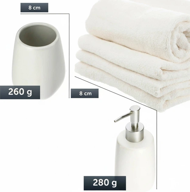 Набір аксесуарів для ванної кімнати Kadax 2 шт. Білий (K8186) - зображення 2