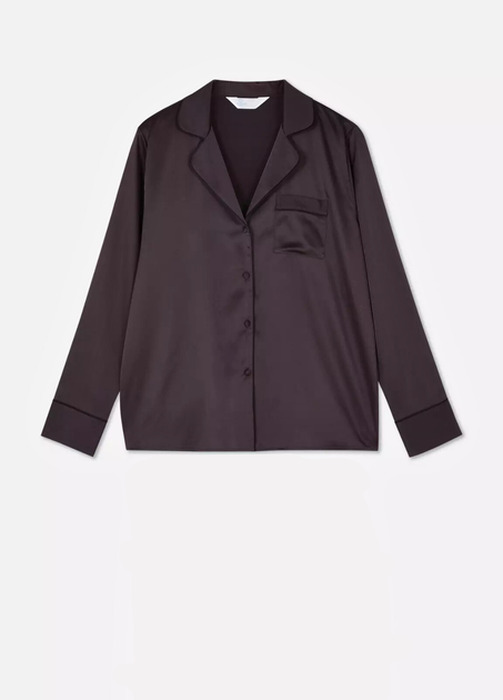 Сатинова пижамна рубашка Boyfriend Primark XS для дома и сна Коричневый (8662) - изображение 6