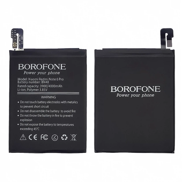 Аккумулятор Borofone BN48 для Xiaomi Redmi Note 6 Pro - Фото 1 Аккумулятор Borofone BN48 для Xiaomi Redmi Note 6 Pro - изображение 1