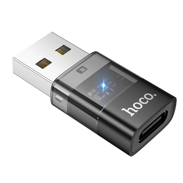 Адаптер переходник Hoco UA36C USB to Type-C черный - Фото 1 Адаптер переходник Hoco UA36C USB to Type-C черный - изображение 1
