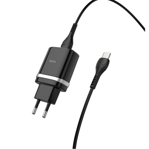 Сетевое зарядное устройство Hoco C12Q USB QC 18W черное + кабель USB to Type-C - Фото 1 Сетевое зарядное устройство Hoco C12Q USB QC 18W черное + кабель USB to Type-C - изображение 1