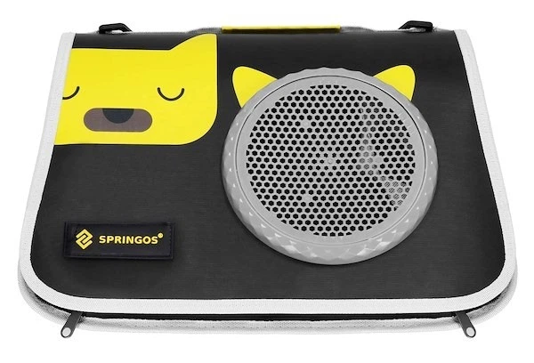 Сумка для транспортування собаки кота Springos до 10 кг 24 x 40 x 24 см Чорний жовтий та сірий (5907719480145) - зображення 3