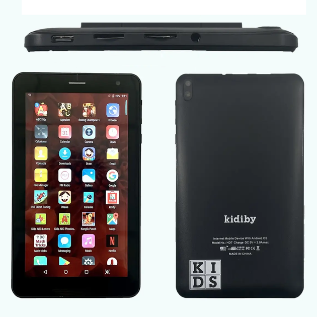 Дитячий планшет 7 дюймів 8GB 128GB IPS екран 3G з чохлом та стілусом Kidiby HD7 Plus Зелений - зображення 8